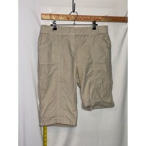 Chicos Zenergy Tan Ripstop Womens Size 1.5 Elastic Back Casual Crop